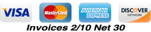 Credit cards & invoices accepted